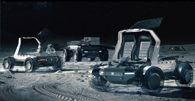 General Motors e Lockheed Martins mostrano un rendering dei loro nuovi buggy lunari